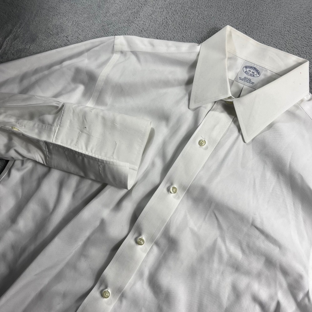 Brooks Brothers Slim Fit Non-Iron Supima Cotton French Cuff Dress Shirt 16-35